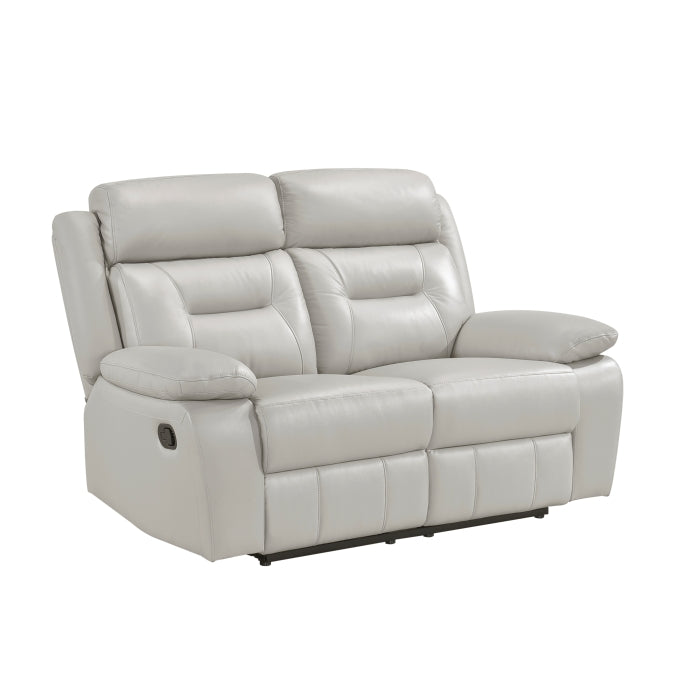 Laconia Silver Manual Reclining Loveseat — Laconia Double Reclining Love Seat (9629SVE-2)