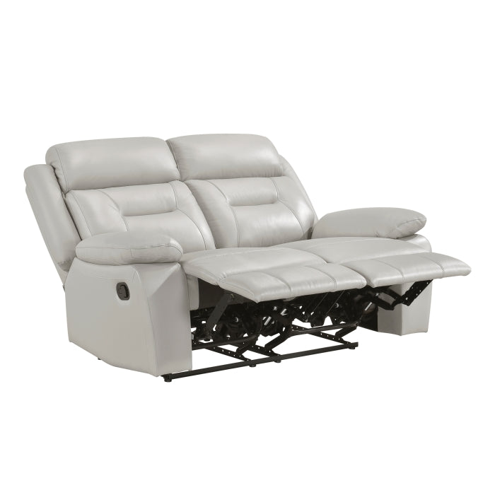 Laconia Silver Manual Reclining Loveseat — Laconia Double Reclining Love Seat (9629SVE-2)