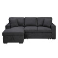 Pompano Sectional with Left Chaise, Pull-out Bed and Hidden Storage, Charging Ports (9630BK*2LC2R)