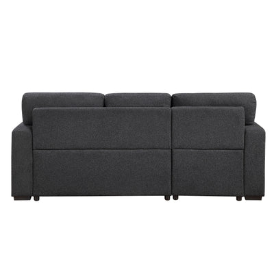 Pompano Sectional with Left Chaise, Pull-out Bed and Hidden Storage, Charging Ports (9630BK*2LC2R)