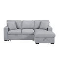 Pompano Sectional with Right Chaise, Pull-out Bed, Hidden Storage and Shelves, Charging Ports (9630GY*22LRC)