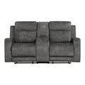Muncie Reclining Loveseat with Center Console — Brownish gray Manual