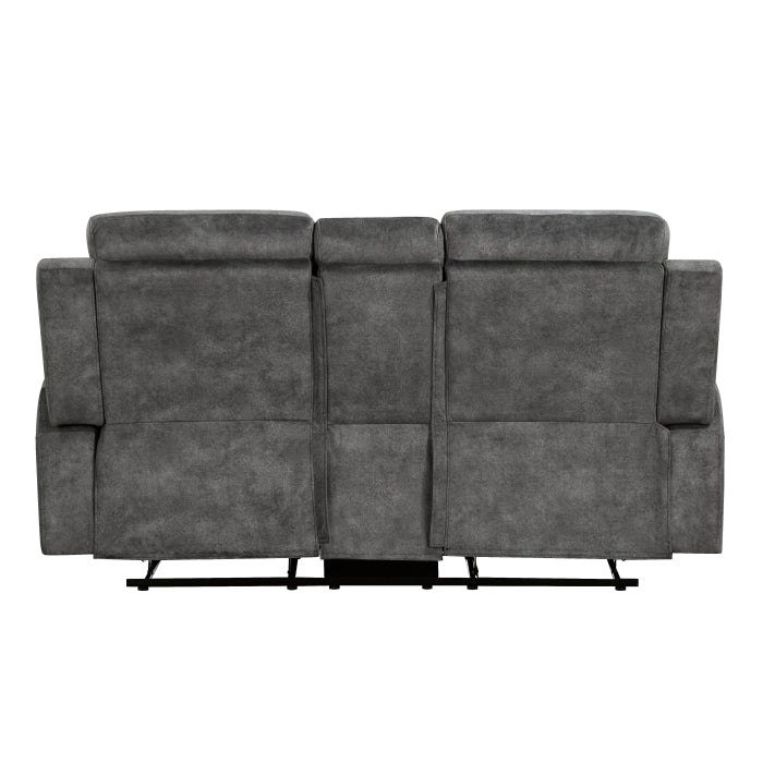 Muncie Reclining Loveseat with Center Console — Brownish gray Manual