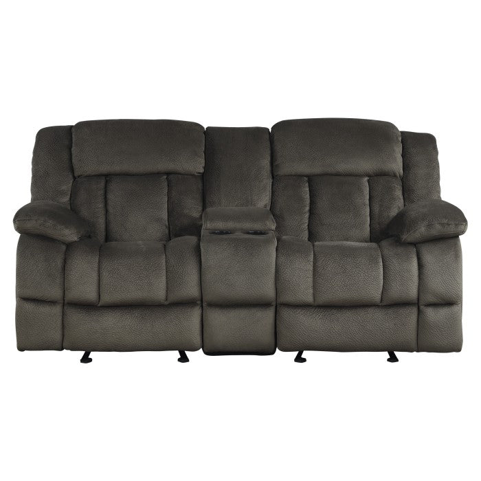 Laurelton Glider Reclining Loveseat with Center Console — chocolate Manual