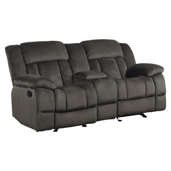 Laurelton Glider Reclining Loveseat with Center Console — chocolate Manual