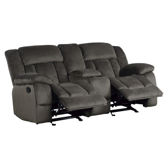 Laurelton Glider Reclining Loveseat with Center Console — chocolate Manual