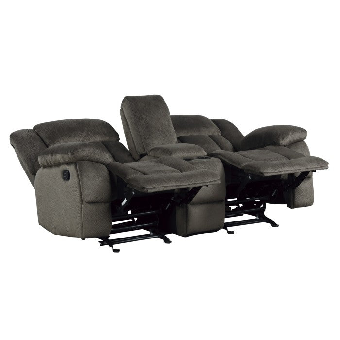 Laurelton Glider Reclining Loveseat with Center Console — chocolate Manual