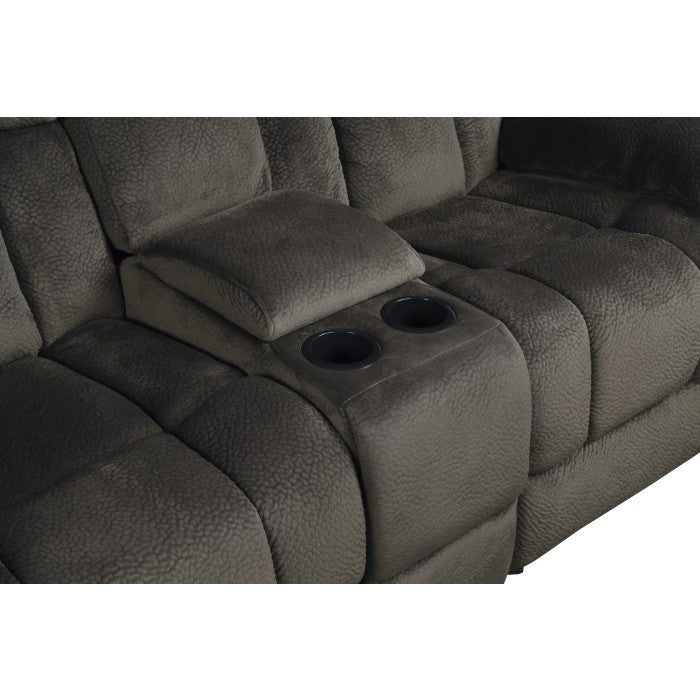 Laurelton Glider Reclining Loveseat with Center Console — chocolate Manual
