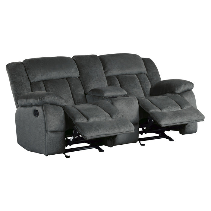 Laurelton Glider Reclining Loveseat with Center Console — Charcoal Manual