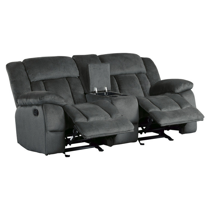 Laurelton Glider Reclining Loveseat with Center Console — Charcoal Manual