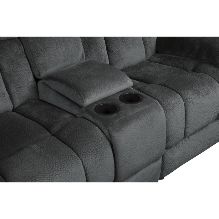 Laurelton Glider Reclining Loveseat with Center Console — Charcoal Manual