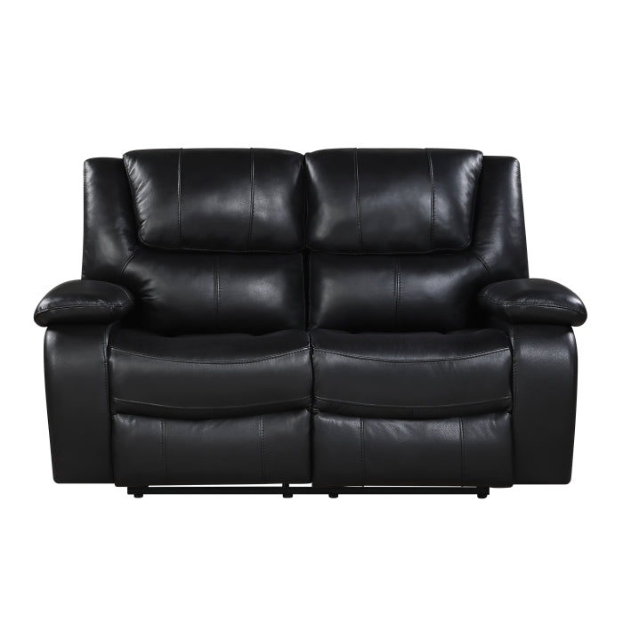 Ellicott Leather Reclining Loveseat — Black Manual