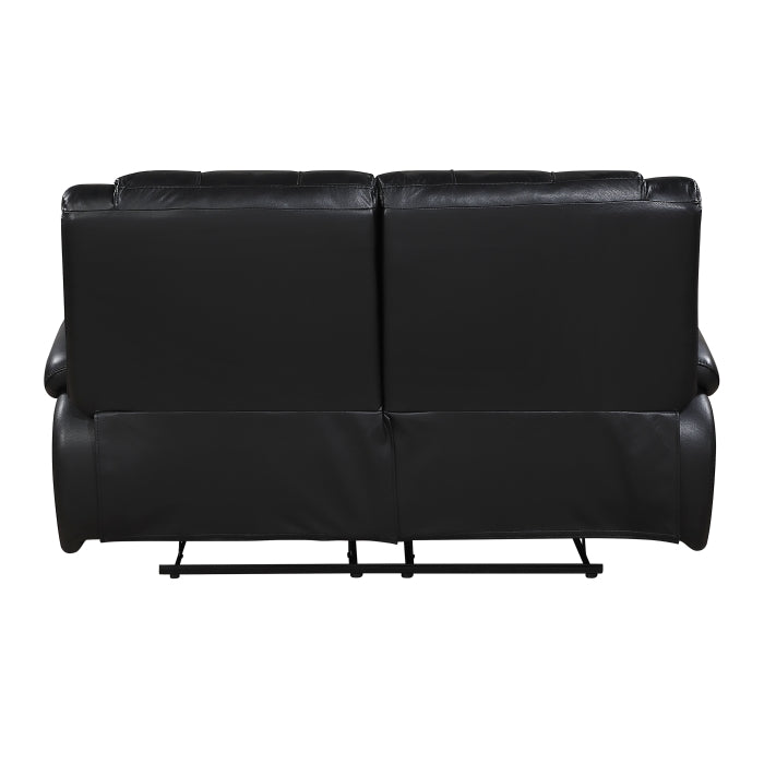 Ellicott Leather Reclining Loveseat — Black Manual