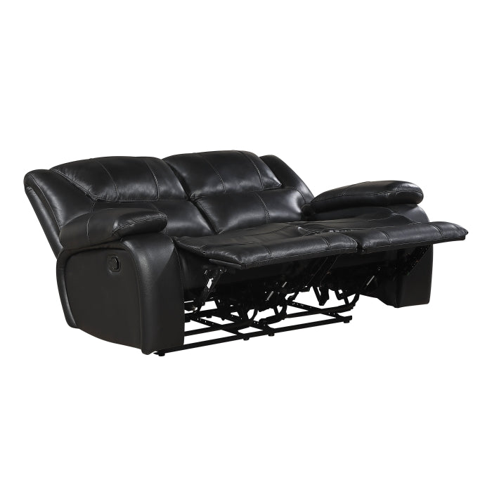 Ellicott Leather Reclining Loveseat — Black Manual
