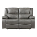 Ellicott Leather Reclining Loveseat — Gray Manual