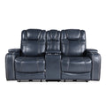 Keziah Power Double Reclining Love Seat with Center Console, Power Headrests and Storage Arms