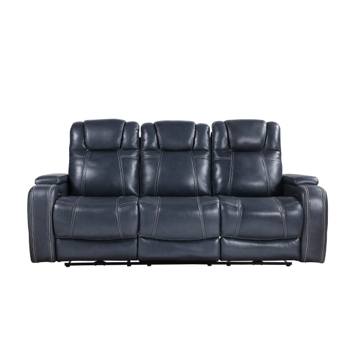 Keziah Power Double Reclining Sofa with Power Headrests and Storage Arms