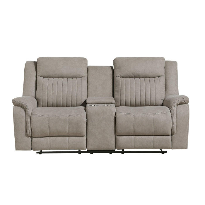 Dean Reclining Loveseat with Center Console — Dove Manual