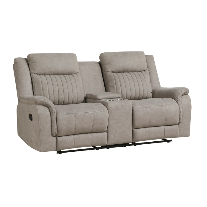 Dean Reclining Loveseat with Center Console — Dove Manual