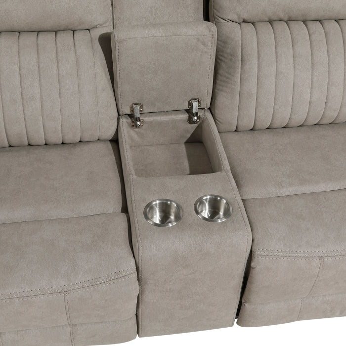 Dean Reclining Loveseat with Center Console — Dove Manual