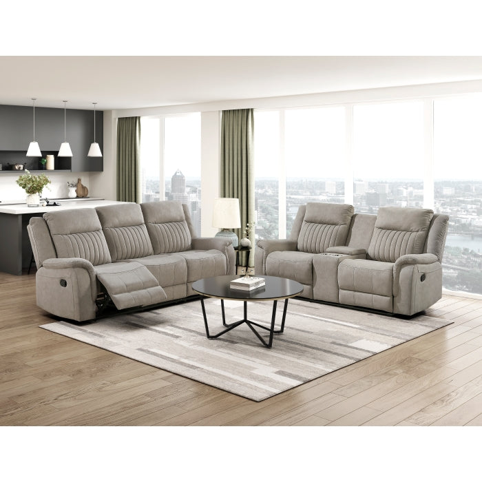 Dean Reclining Loveseat with Center Console — Dove Manual