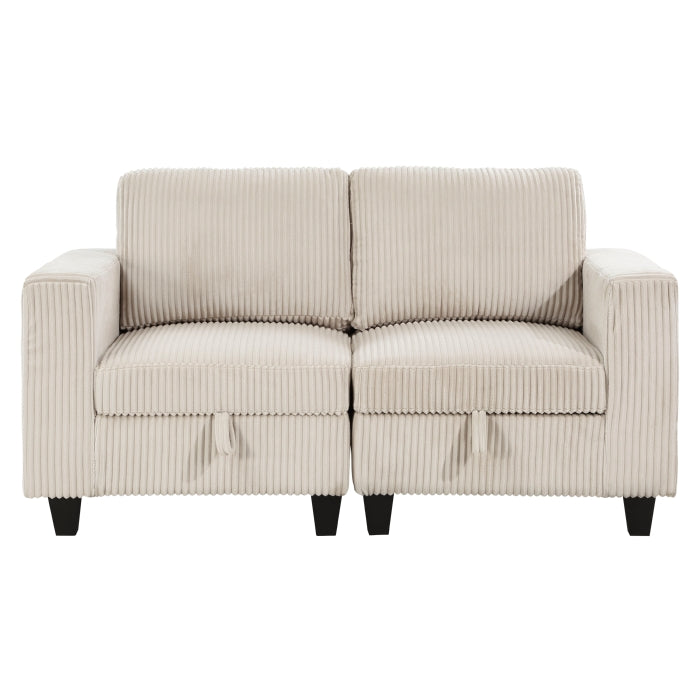 Walterboro Love Seat with Storage, Storage Pouches and Charging Ports (9650BE-2*)
