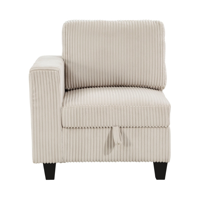Walterboro 4-Piece Sectional with Storage, Storage Pouches and Charging Ports (9650BE*4SC)