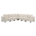 Walterboro 7-Piece Sectional with Storage, Storage Pouches and Charging Ports (9650BE*7SC)