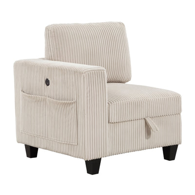 Walterboro 7-Piece Sectional with Storage, Storage Pouches and Charging Ports (9650BE*7SC)