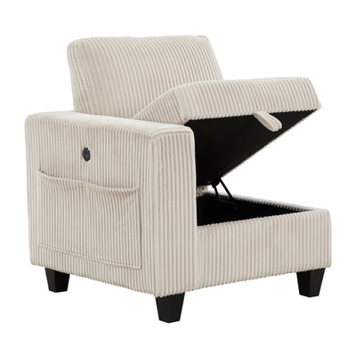 Walterboro 7-Piece Sectional with Storage, Storage Pouches and Charging Ports (9650BE*7SC)