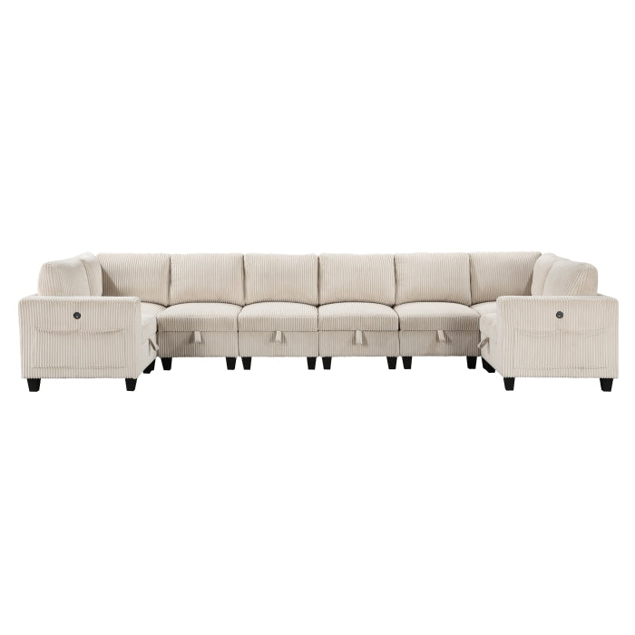Walterboro 8-Piece Sectional with Storage, Storage Pouches and Charging Ports (9650BE*8SC)