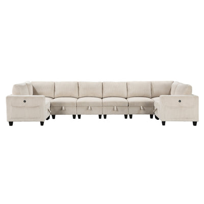 Walterboro 8-Piece Sectional with Storage, Storage Pouches and Charging Ports (9650BE*8SC)
