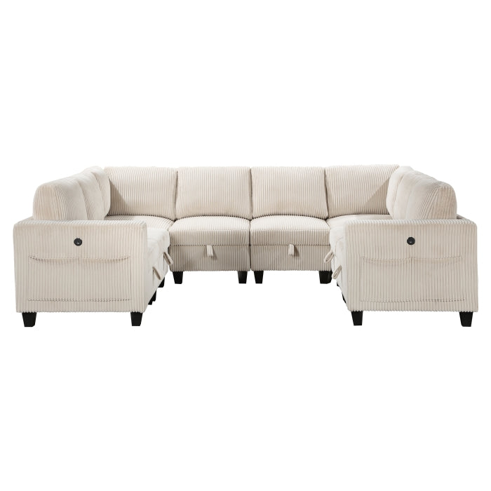 Walterboro 8-Piece Sectional with Storage, Storage Pouches and Charging Ports (9650BE*8SC)