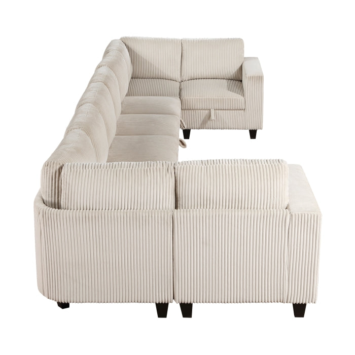 Walterboro 8-Piece Sectional with Storage, Storage Pouches and Charging Ports (9650BE*8SC)