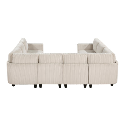 Walterboro 8-Piece Sectional with Storage, Storage Pouches and Charging Ports (9650BE*8SC)