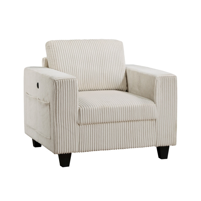 Walterboro Chair with Storage Pouches and Charging Ports (9650NBE-1)