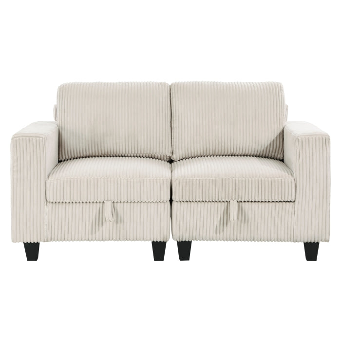Walterboro Love Seat with Storage, Storage Pouches and Charging Ports (9650NBE-2*)