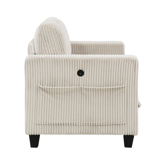 Walterboro Love Seat with Storage, Storage Pouches and Charging Ports (9650NBE-2*)