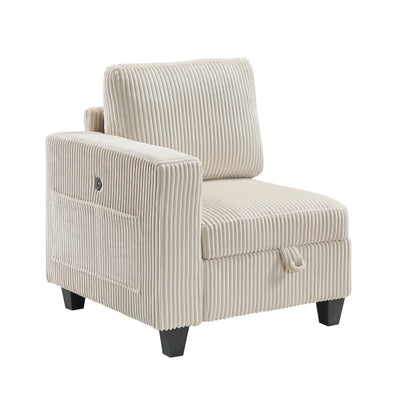Walterboro 4-Piece Sectional with Storage, Storage Pouches and Charging Ports (9650NBE*4SC)