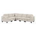 Walterboro 6-Piece Sectional with Storage, Storage Pouches and Charging Ports (9650NBE*6SC)