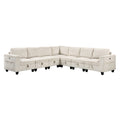 Walterboro 7-Piece Sectional with Storage, Storage Pouches and Charging Ports (9650NBE*7SC)