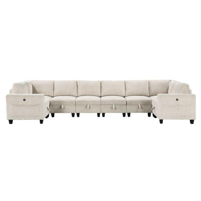 Walterboro 8-Piece Sectional with Storage, Storage Pouches and Charging Ports (9650NBE*8SC)