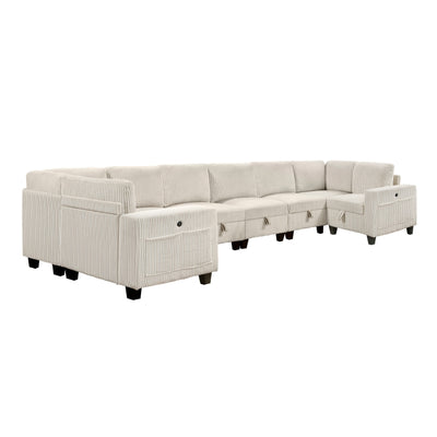 Walterboro 8-Piece Sectional with Storage, Storage Pouches and Charging Ports (9650NBE*8SC)