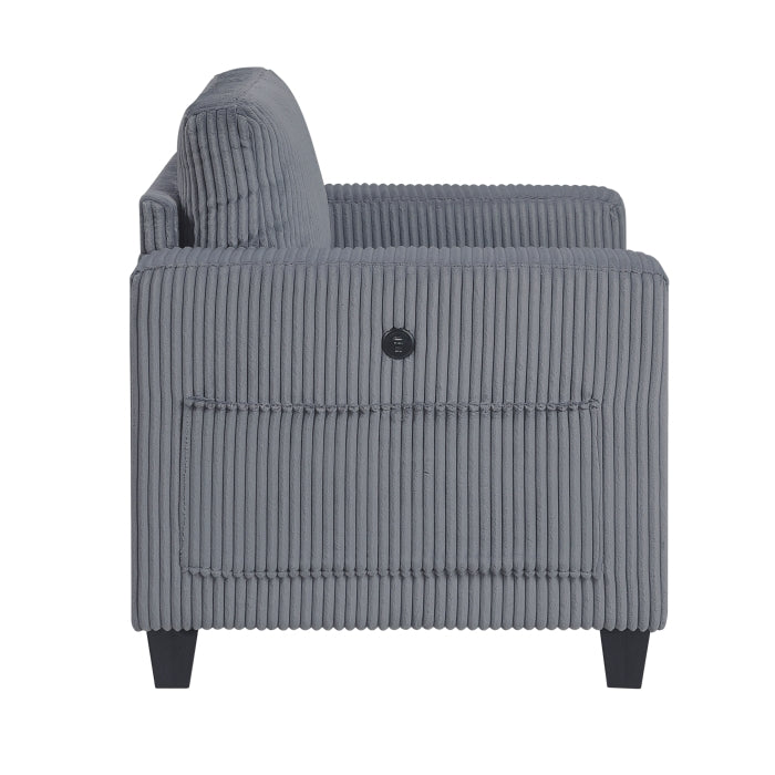 Walterboro Chair with Storage Pouches and Charging Ports (9650NDG-1)