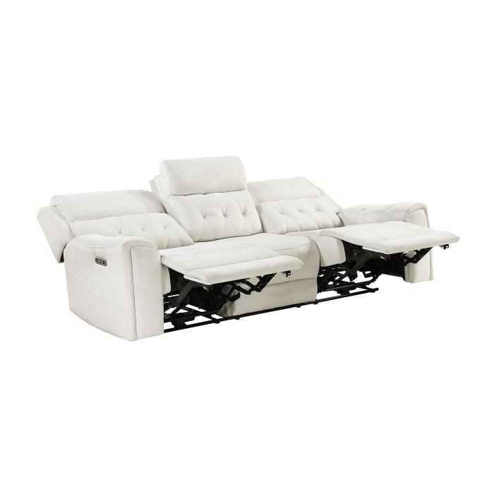 Celeste Power Double Reclining Sofa with Power Headrests, Hidden Arms Cup Holders and Charging Ports