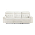 Power Double Reclining Sofa with Power Headrests, Hidden Arms Cup Holders and Charging Ports - Celeste - front product view
