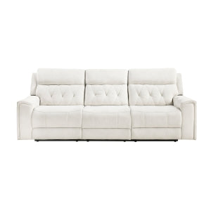 Power Double Reclining Sofa with Power Headrests, Hidden Arms Cup Holders and Charging Ports - Celeste - front product view