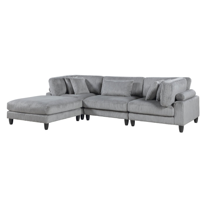 Robstown 4-Piece Modular Sectional with Ottoman (9688GY*42CRACOT)