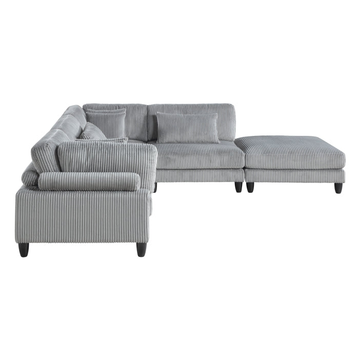 Robstown 5-Piece Modular Sectional with Ottoman (9688GY*52CR2ACOT)