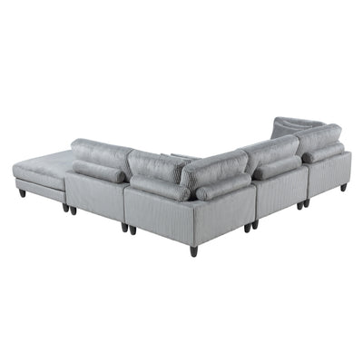Robstown 5-Piece Modular Sectional with Ottoman (9688GY*52CR2ACOT)